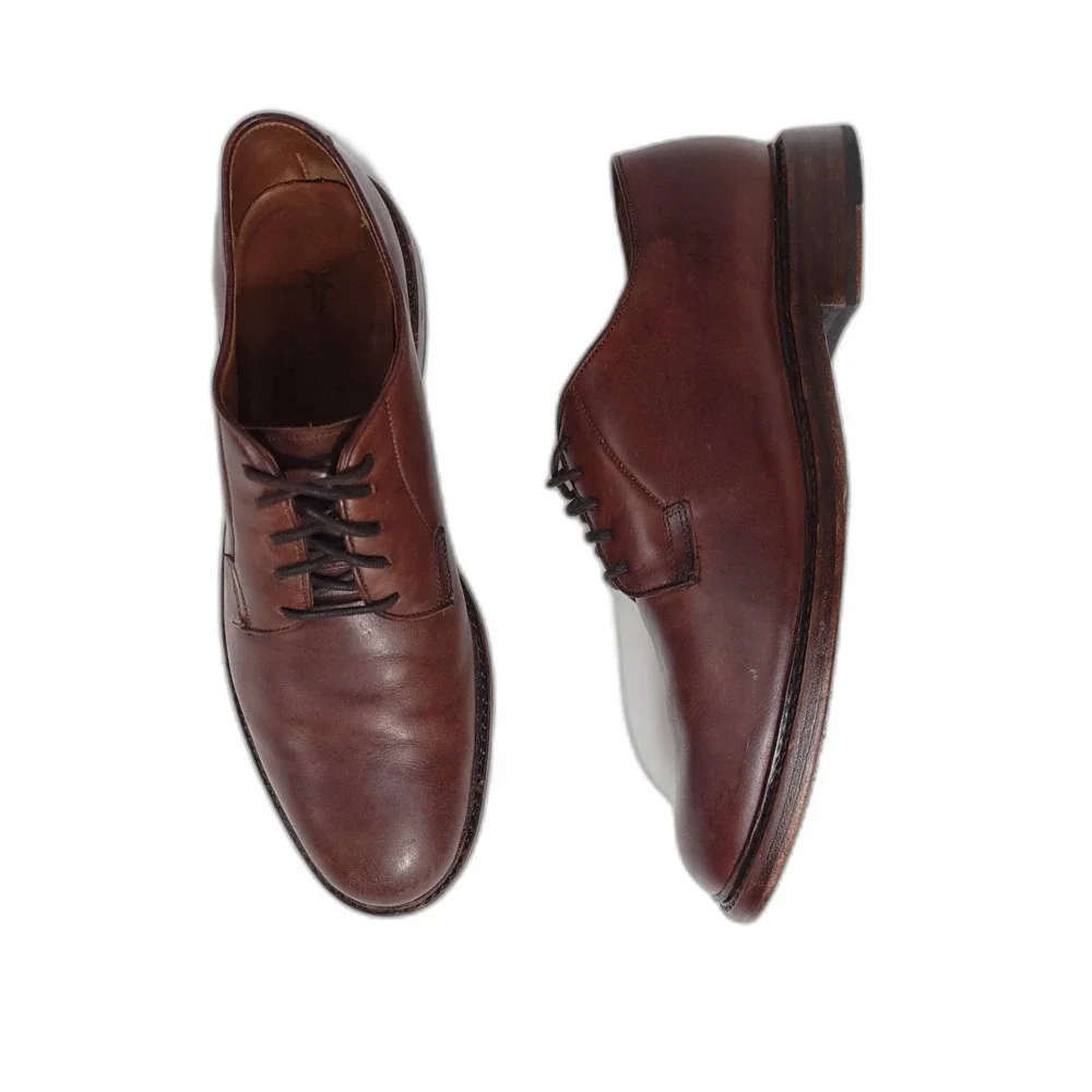 FRYE‎ Leather Lace Up Oxford Antiquated Burnish Brown Old Money Shoes Men's 10.5